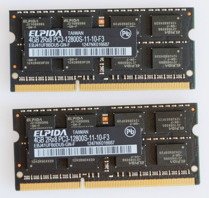Elpida 4GB Speichermodule 2Rx8 PC3-12800S-11-10-F3